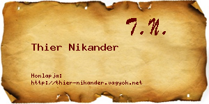 Thier Nikander névjegykártya